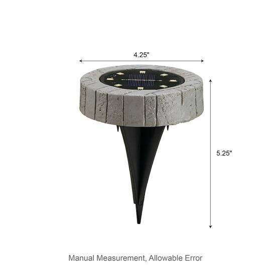 Glitzhome® 5.25" Solar Powered Disk Outdoor Pathway Lights, 4ct.